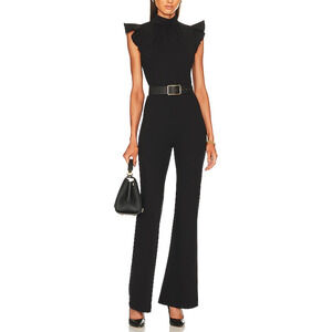 Amanda Uprichard x Revolve 'Davina' Black Rayon Jumpsuit  Size M